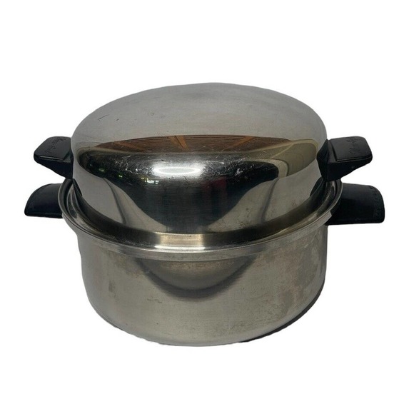 Vintage Prudential Flavor Seal High Dome Lid Stainless Steel Stock Pot Roaster - Picture 9 of 10